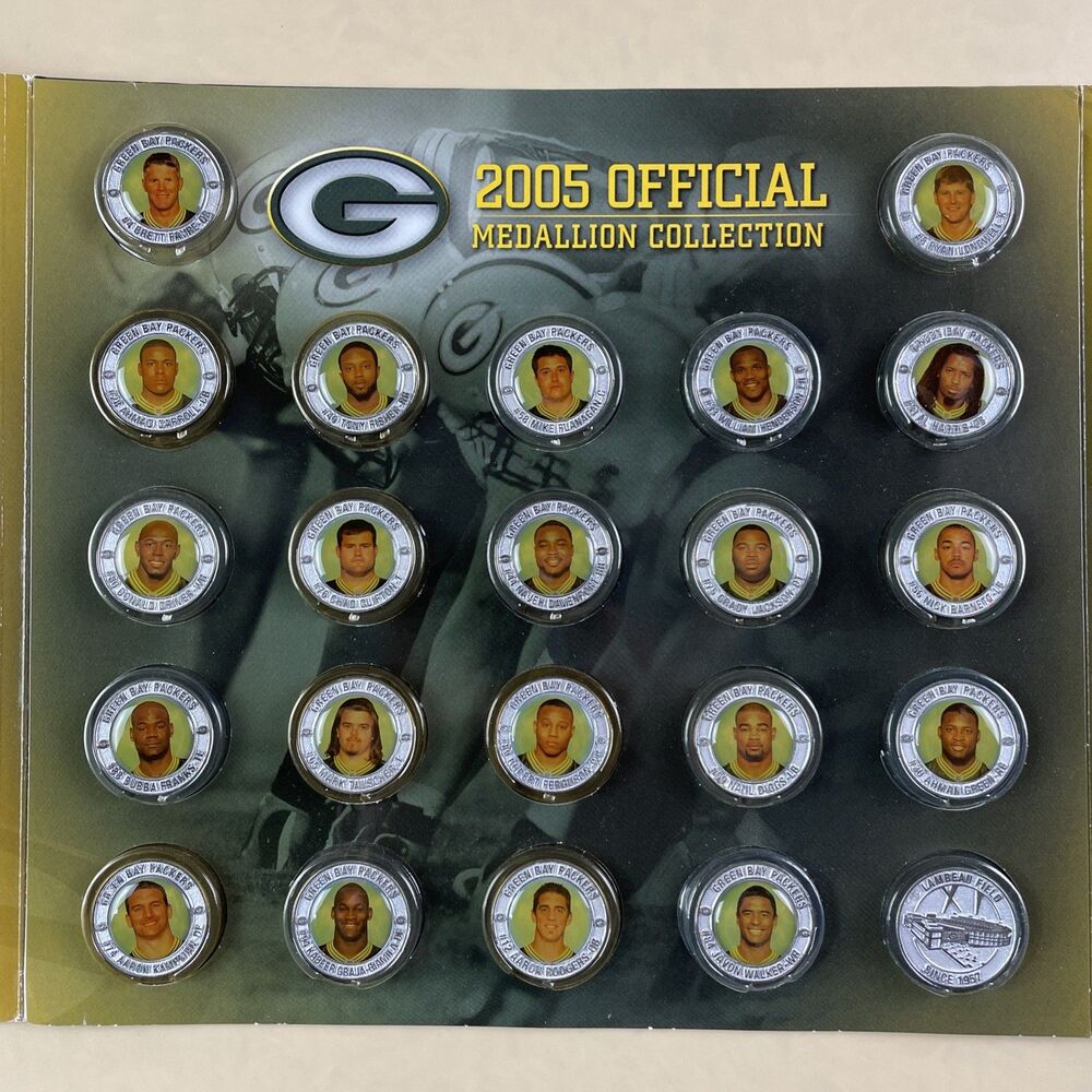 Green Bay Packers Medallion Collection 2005 Official Complete Rodgers Favre NFL